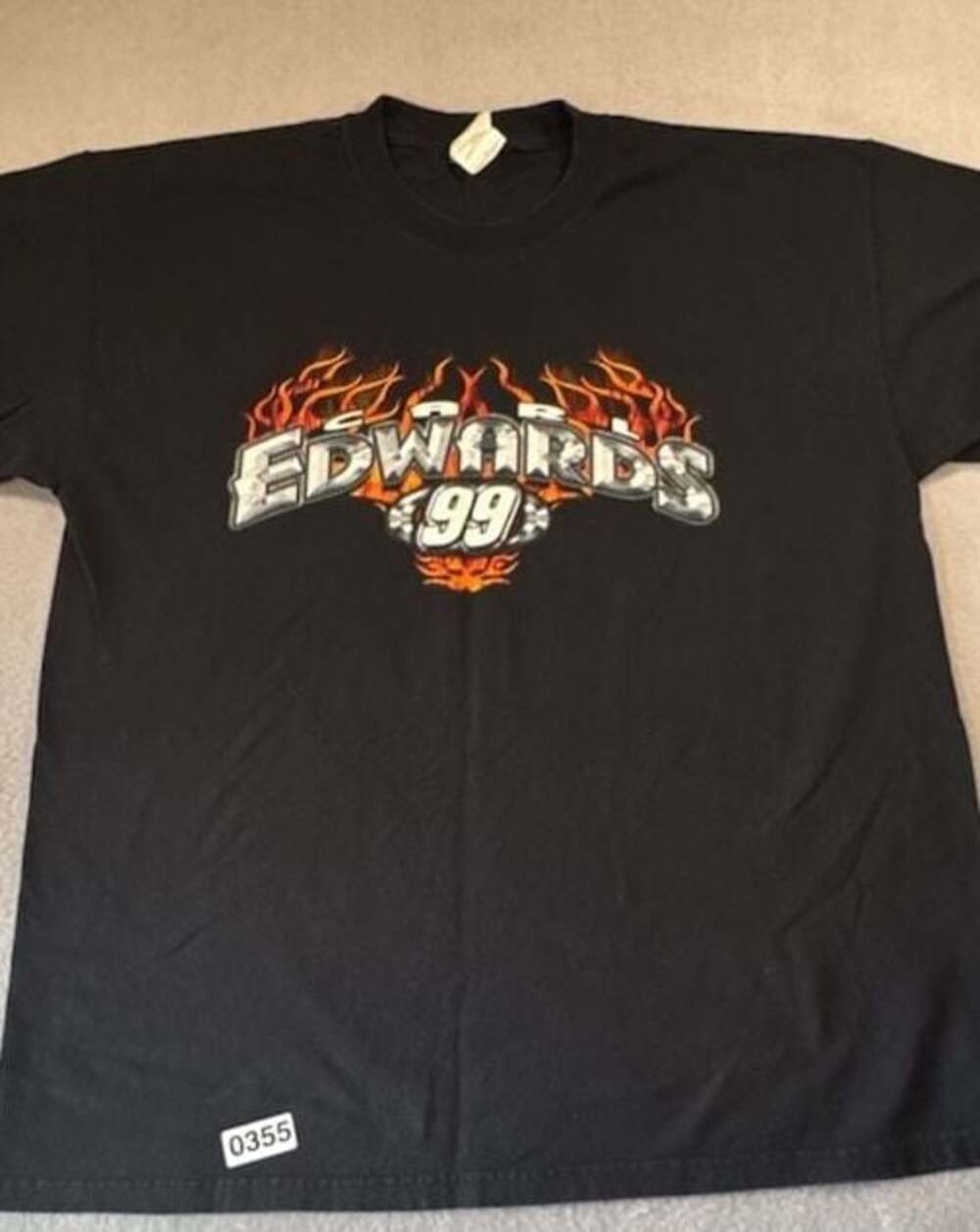 Vintage Carl Edwards 99 Heat N Up The Track NASCAR Roush Racing T-Shirt Men's XL